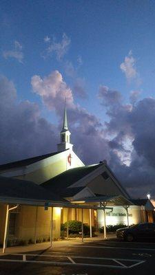 Our church at dusk.