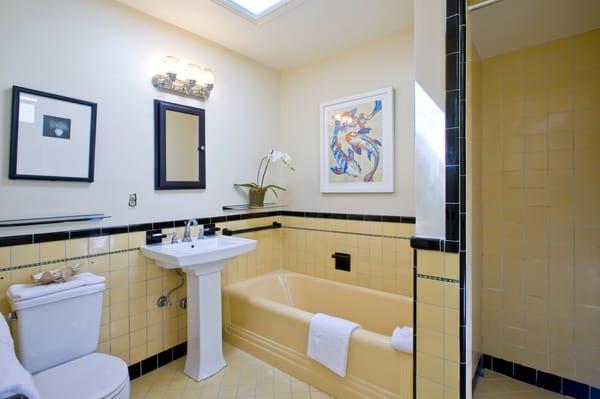 12 Juanita Way, San Francisco.  Trust sale.  Craig's team completely resurfaced the home; vintage bathroom shown here.