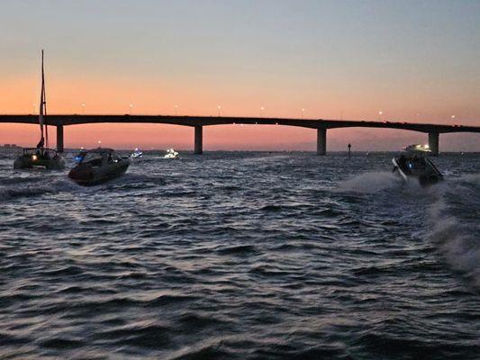 The Ringling Bridge, which leads to Bird Key Park to the south. We were on a Sunset Cruise and snapped a few pics.