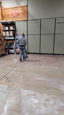 Floor stripping, waxing buffing , sanding & refinishing.