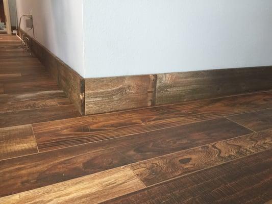 reclaimed timber baseboards