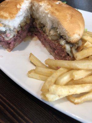 Gluten free burger and fries