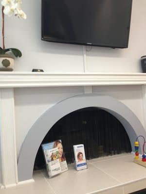 The tv & fireplace