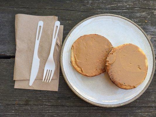 Portuguese Muffin with Peanut Butter.