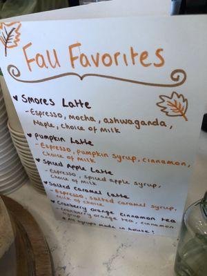 Fall drink specials