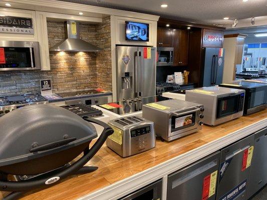 We carry major appliances in addition to smaller countertop appliances & portable grills.