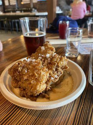 Saturday Brunch- Fried Chicken Biscuit and Gravy