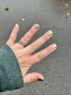 Nails with regular polish