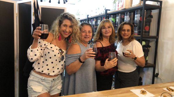 Friends and good wine at Brovelli Oil & Vinegar