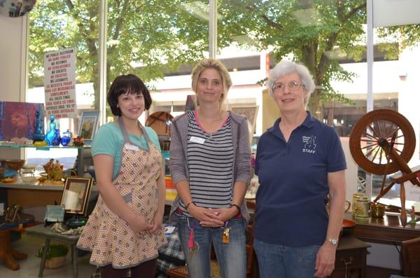 Thrift Store staff at the front display.