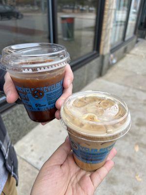 Mocha and butter toffee latte with oat milk