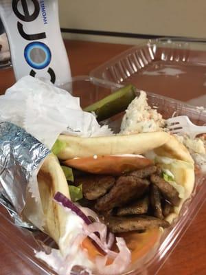 gyro with potato salad