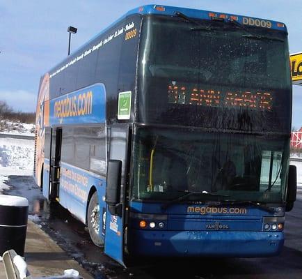 the double-decker megabus at our meal stop