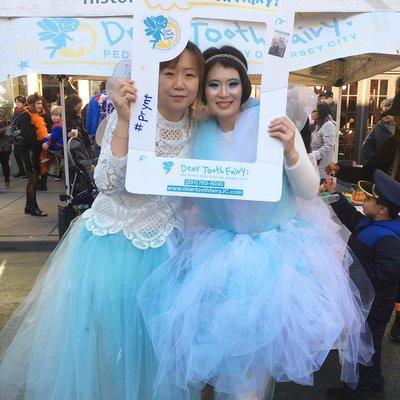 Dr. Kim and her friend tooth fairy at the 2017 Family Halloween Bash in downtown Jersey City