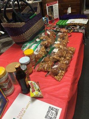 Fried dough balls, snacks, and crispy little sweet crackers.