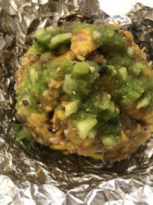 Bolon Mixto (without cilantro) with lots of picante/aji added