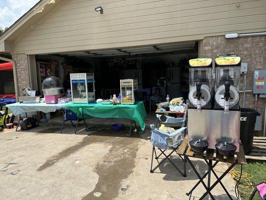 Concession machines available for rent as well. Cotton candy, nacho chips and cheese warmer, hot dog roller, snow cone, & popcorn machines.