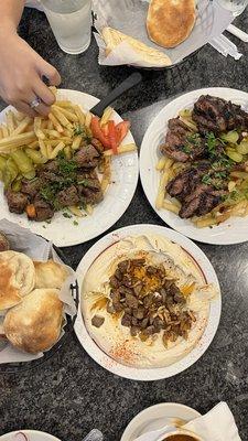 Hummus and Lamb, Shish Kabob, Lamb Chops