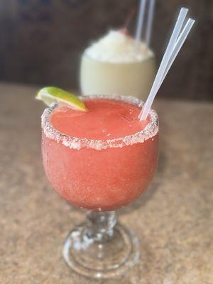 watermelon margarita and piña colada