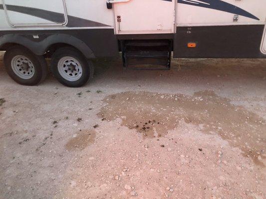 The poop thrown at our camper door. Very professional.