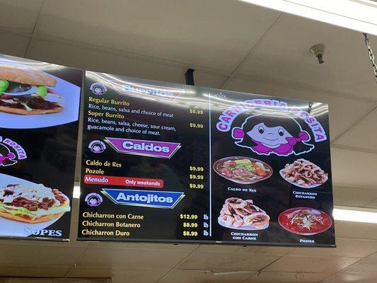 Food menu