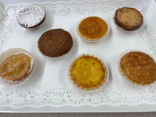 Variety of Portuguese pastries