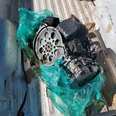 Engine damaged in transit - no warranty!