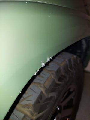 Bubbling on side fender