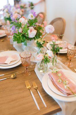 beautiful tables ready for florals and decor