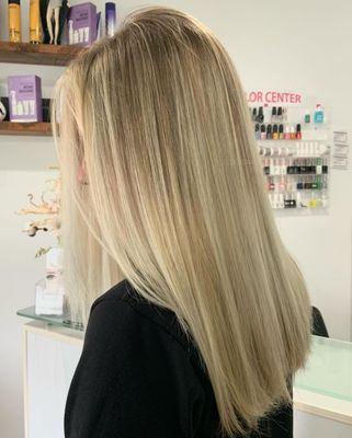 Beautiful Ash Blonde Highlights created by Yessie.