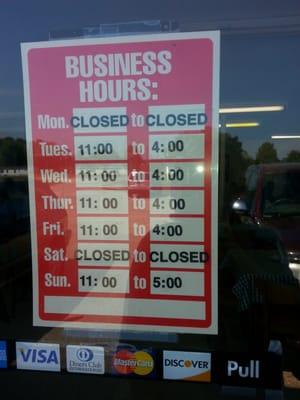 Business Hours for Dot's Soulfood Restaurant