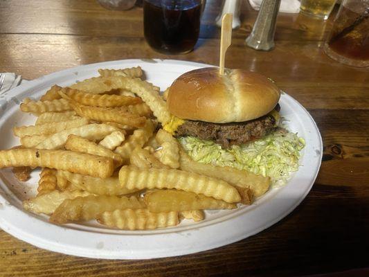 1/4 Cheeseburger and fries