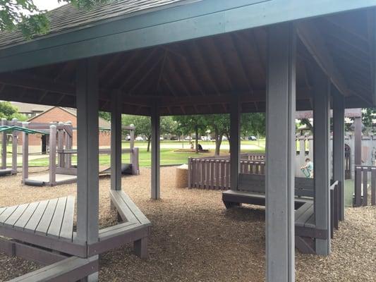 Covered area for the parents to sit