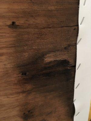 Water damage, rotten wood