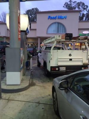 Cars always park at the pump and then go into Starbucks. It's aggravating!!