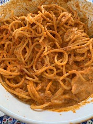 Spaghetti with vodka sauce! Omg so so good our absolute favorite so creamy!