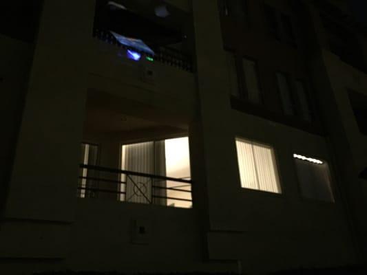 Apartments at Meridien at night