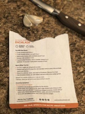 Instructions and extra ingredients you'll need