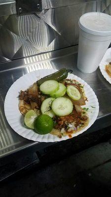 The Al Pastor with bits of Piña...