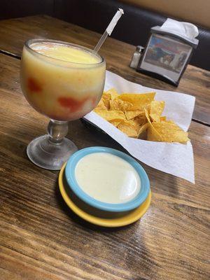 Cheese Dip with a Margarita