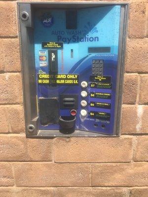 Automated car wash lacking instructions