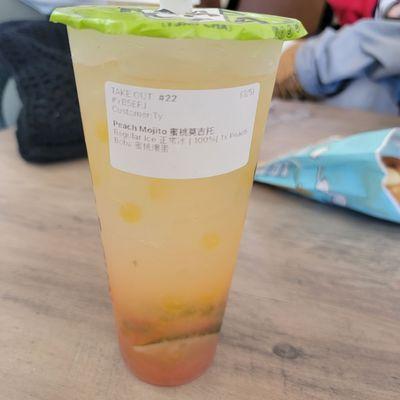 Peach mojito with peach pearls