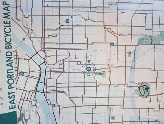 East Portland bicycle  map