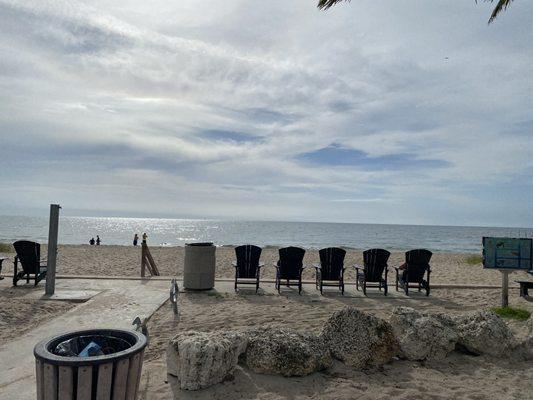 Beach entrance and chairs