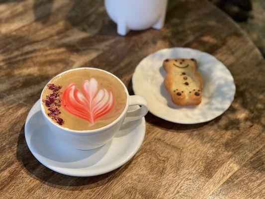 Rose Latte & Biscuit