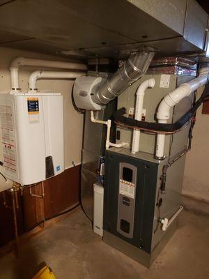 High Efficiency Furnace with A/C Coil and Navien 99% Efficient Tankless Hot Water Heater