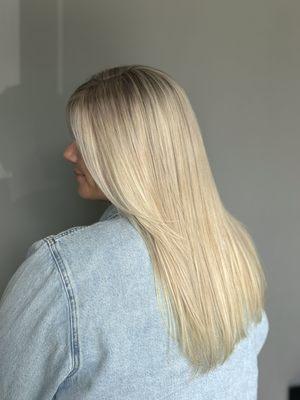 Bright blonde highlights