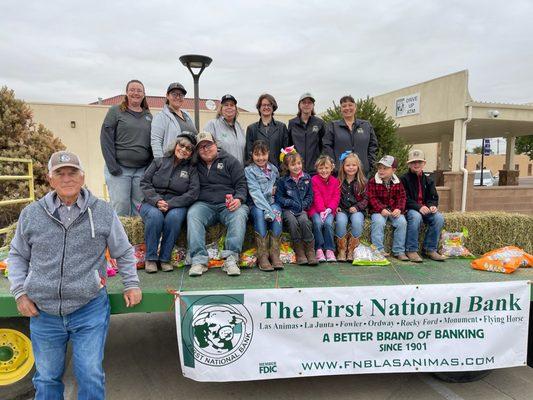 Wonderful employees, customers, and families at the Early Settler's Day parade in La Junta.