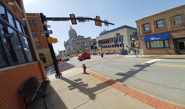 Concrete work in progress for new plaza