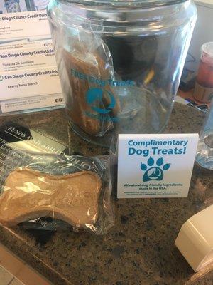 Getting a new card and a dog biscuit for the pups!